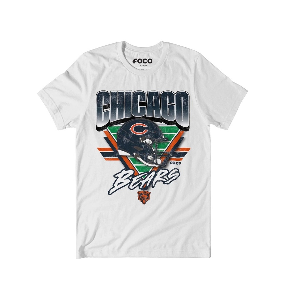 FOCO Chicago Bears White Graphic Short Sleeve Tee